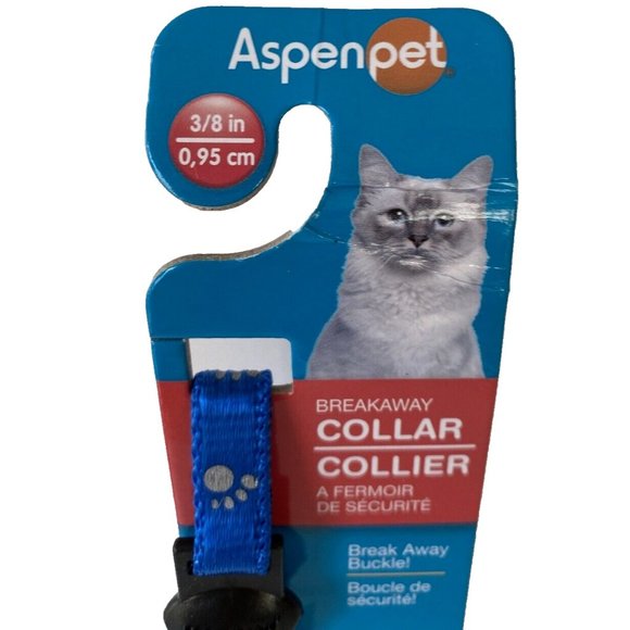 Reflective Blue Cat Collar New Paw Print Cute Design 8-12 IN - Picture 4 of 4
